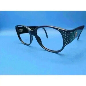 Vintage Emmanuel Khanh Paris Black &  Crystal Frame Only Eyewear